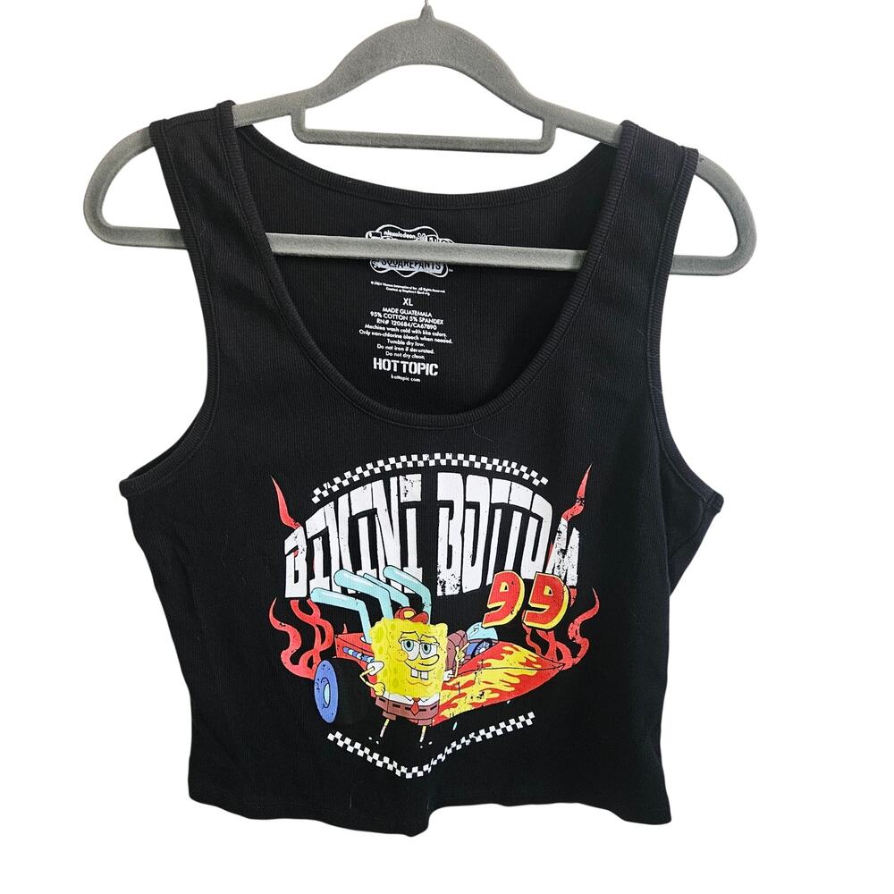 Hot Topic Black SpongeBob Graphic Crop Tank